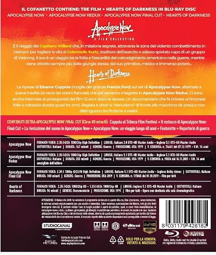 Detalle 2 de Cofanetto Apocalypse Now - 3 Film + Hearts Of Darkness (4 Bd) di Eagle Pictures