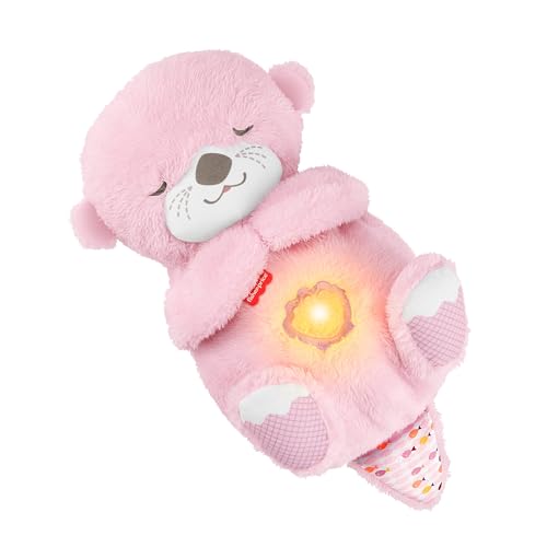 Detalle de Fisher-Price – Ma Loutre Câlins Bonne Nuit, veilleuse musicale en peluche rose (JLJ33)