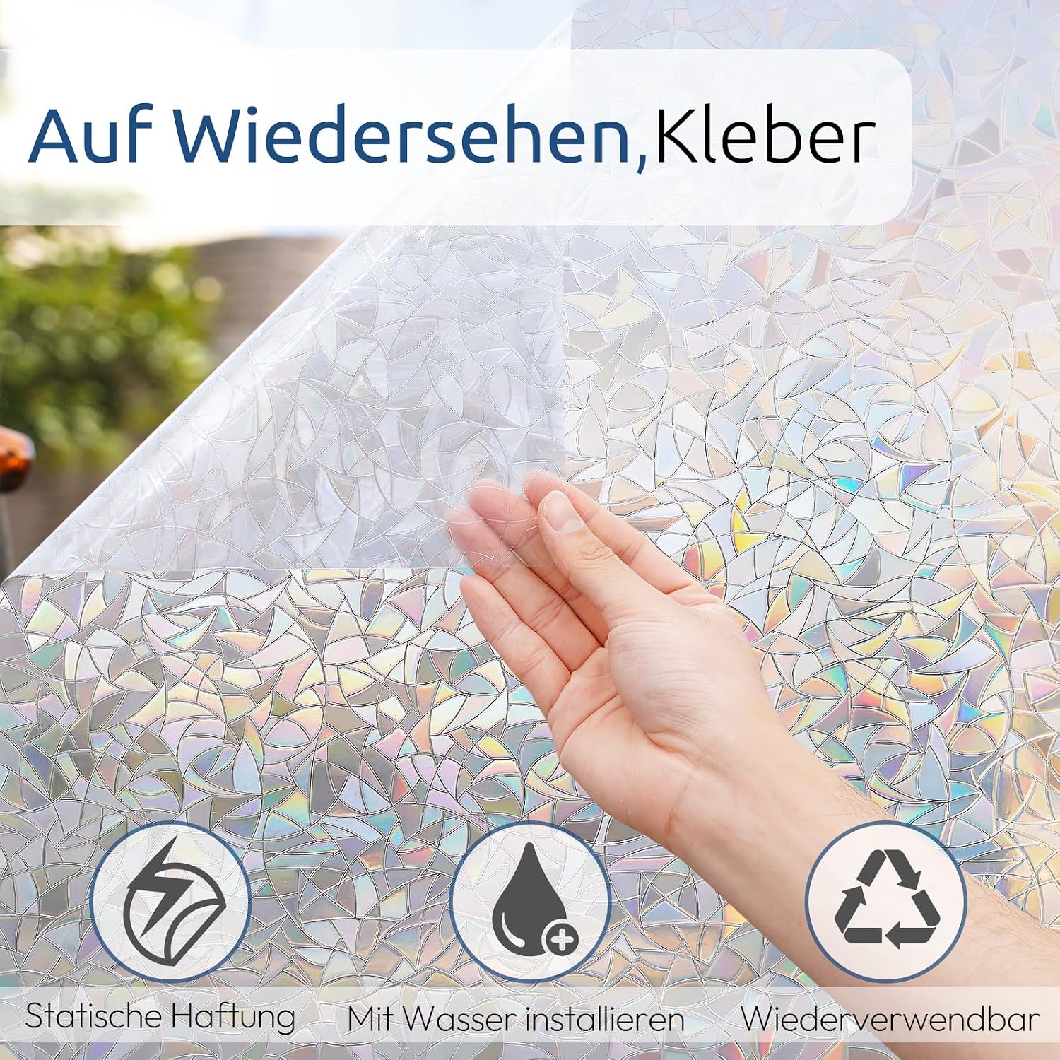 Thumbnail 4 de rabbitgoo Fensterfolie Regenbogen Blickdicht 44,5x200