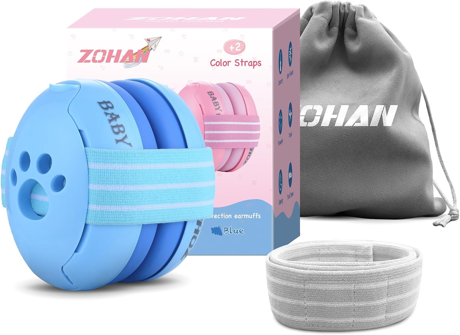 Thumbnail 6 de ZOHAN 001 Baby Ear Defenders: 23dB SNR, Adjustable Headband for Infants and Toddlers (Blue)
