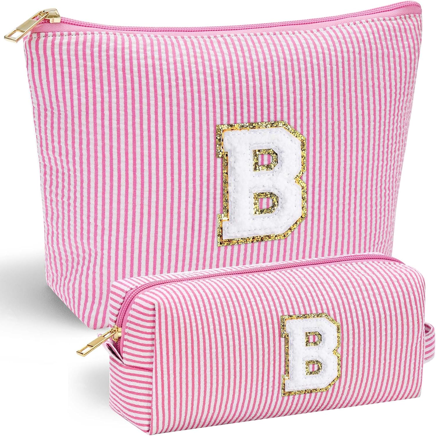 Thumbnail 6 de Parima Buchstaben Kosmetiktaschen für Mädchen (2 Stück) – große & kleine Make-up-Tasche in Rosa