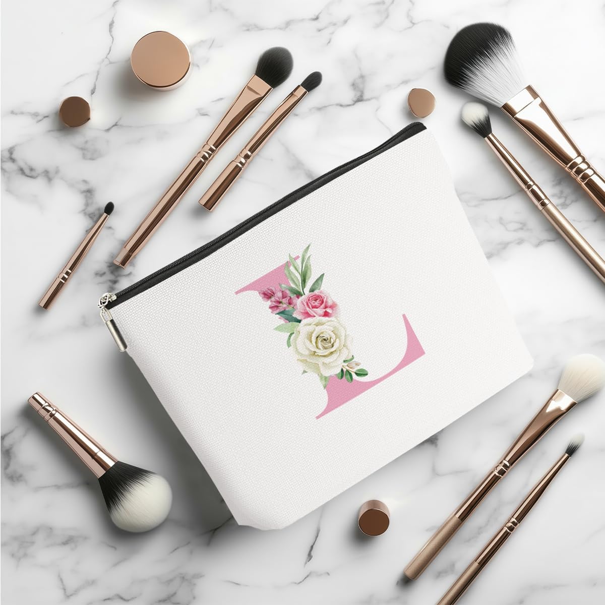 Detalle de Monogram Makeup Bag, Initial L