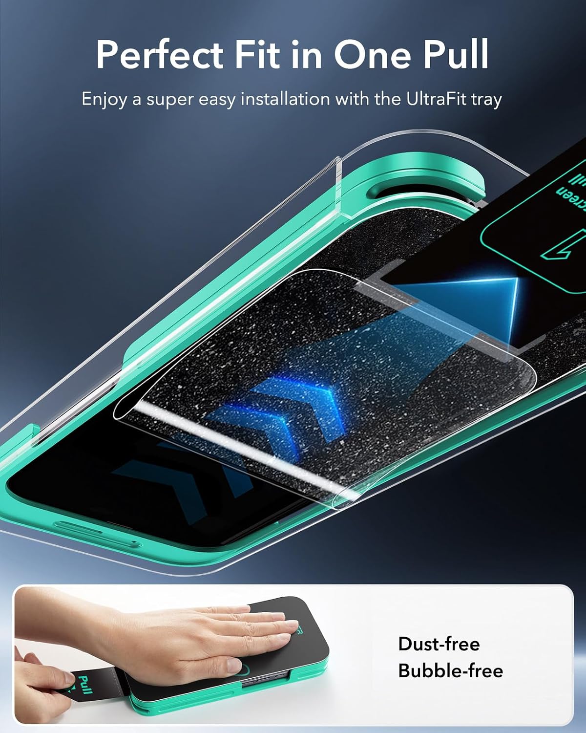 Detalle de ESR Armorite 3-Pack 9H+ Glass Screen Protector for iPhone 16 Pro Max