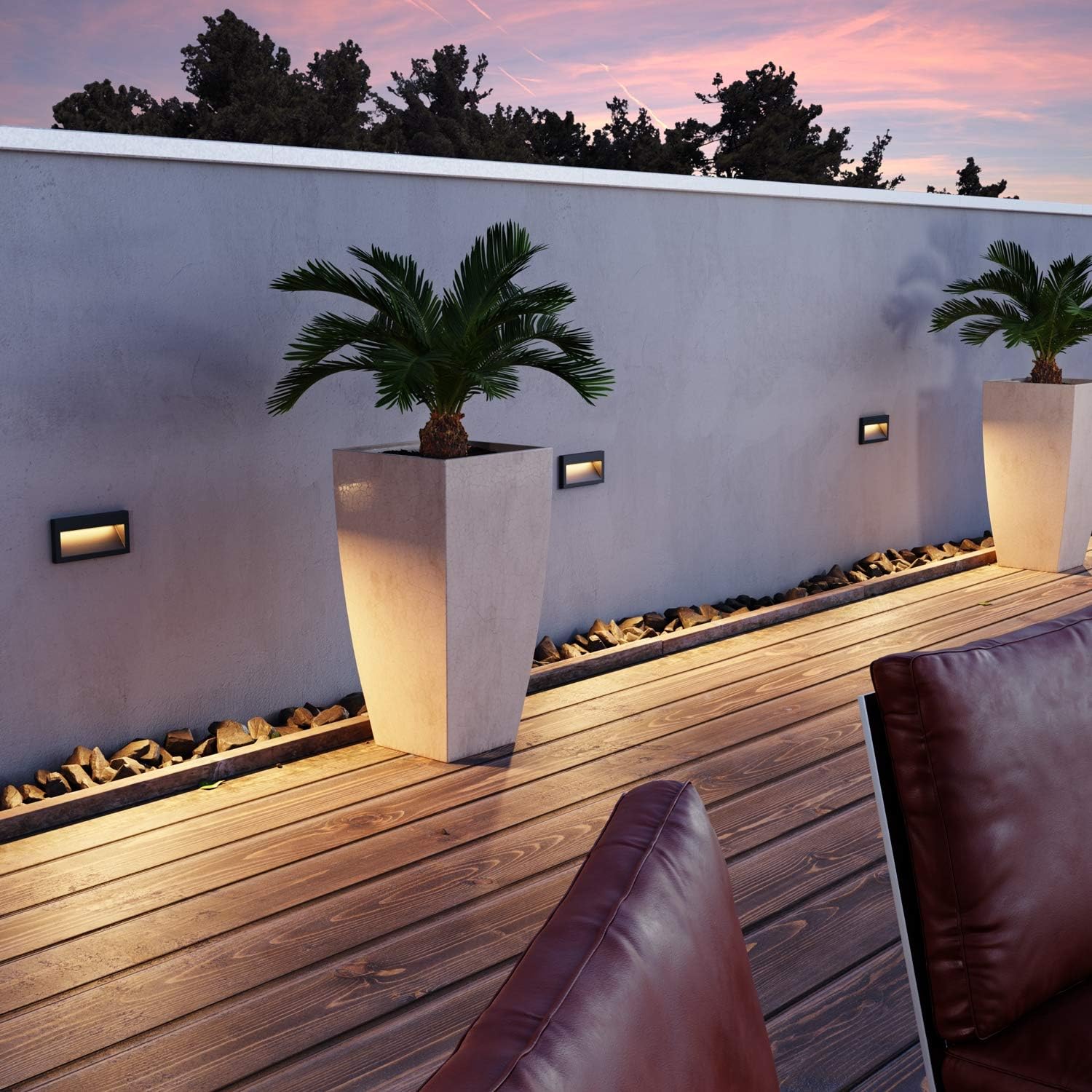 Thumbnail 5 de NOLA LED Wandeinbauleuchte – 4er-Set, IP54, Außen, Downlight, warmweiß
