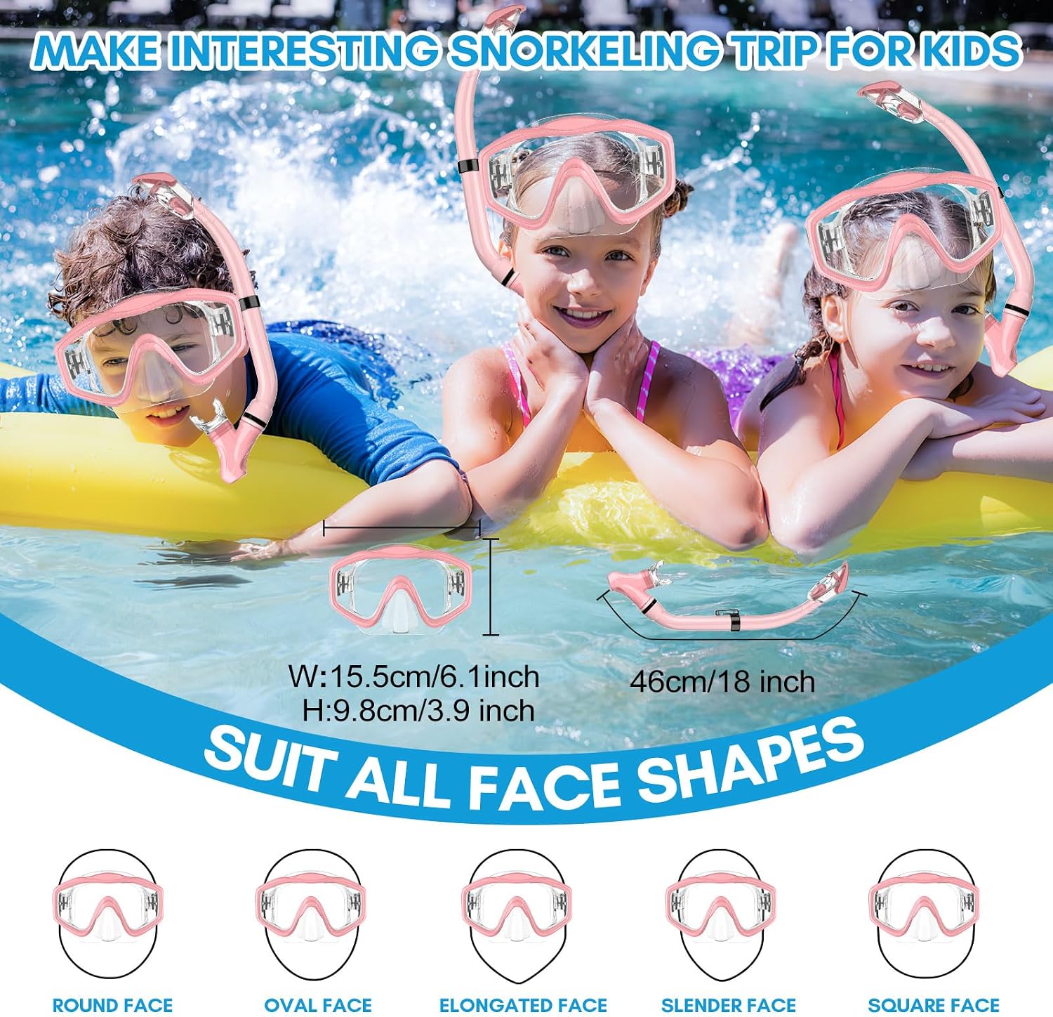 Detalle de HiiPeak Kids Snorkel Set for 4–16
