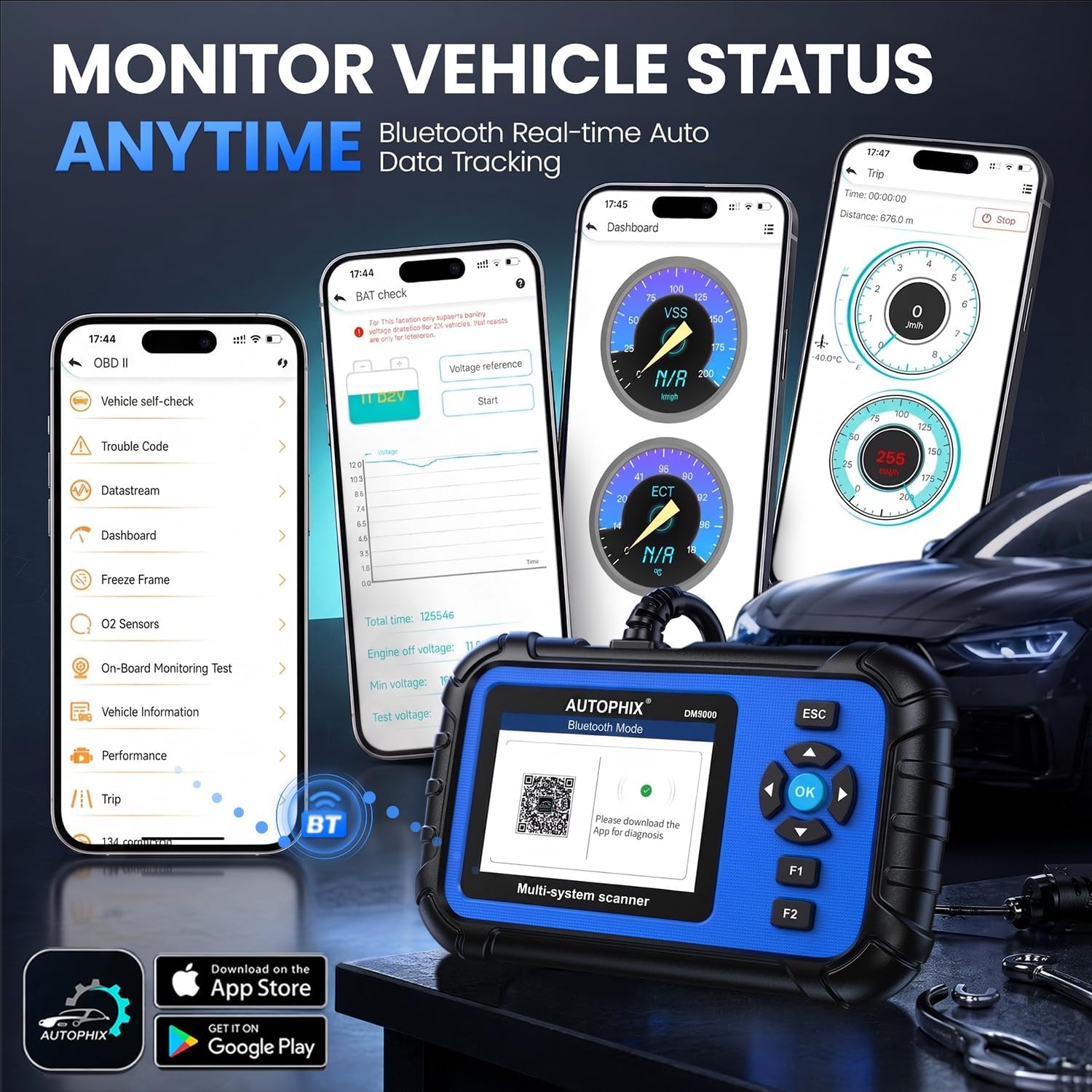 Thumbnail 4 de AUTOPHIX 4 Systems Car Diagnostic Tool: DM5900 4‑System OBD2 Scanner, 12V Battery Tester and Bluetooth Engine Reader