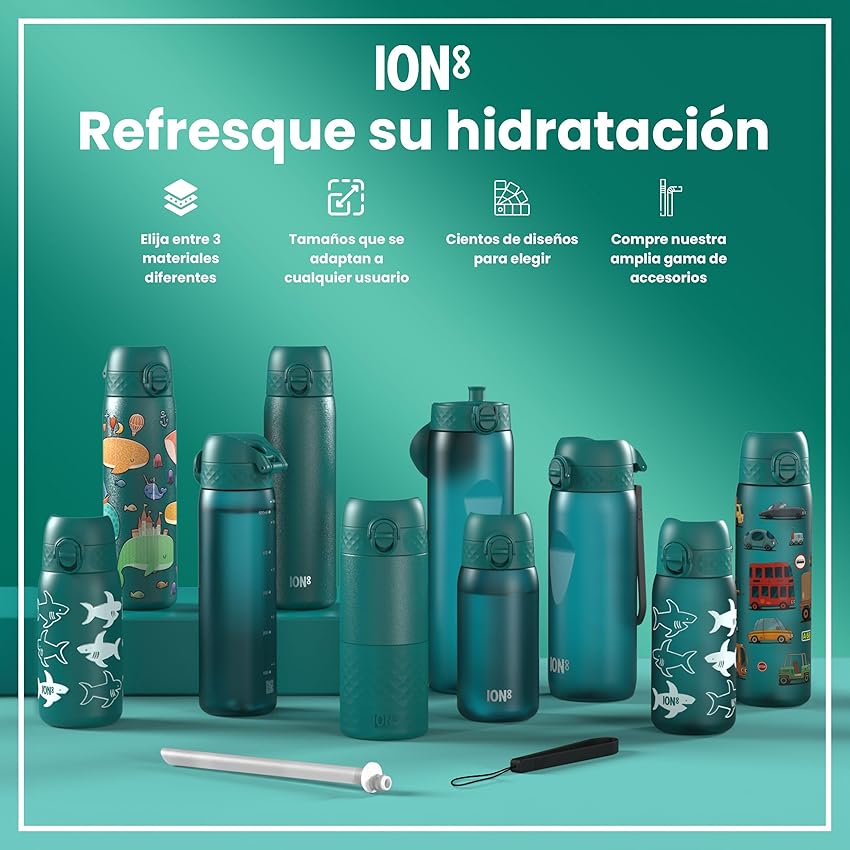 Thumbnail 6 de ion8 Botella Agua Inox 600 ml, ligera y a prueba de fugas 🚰