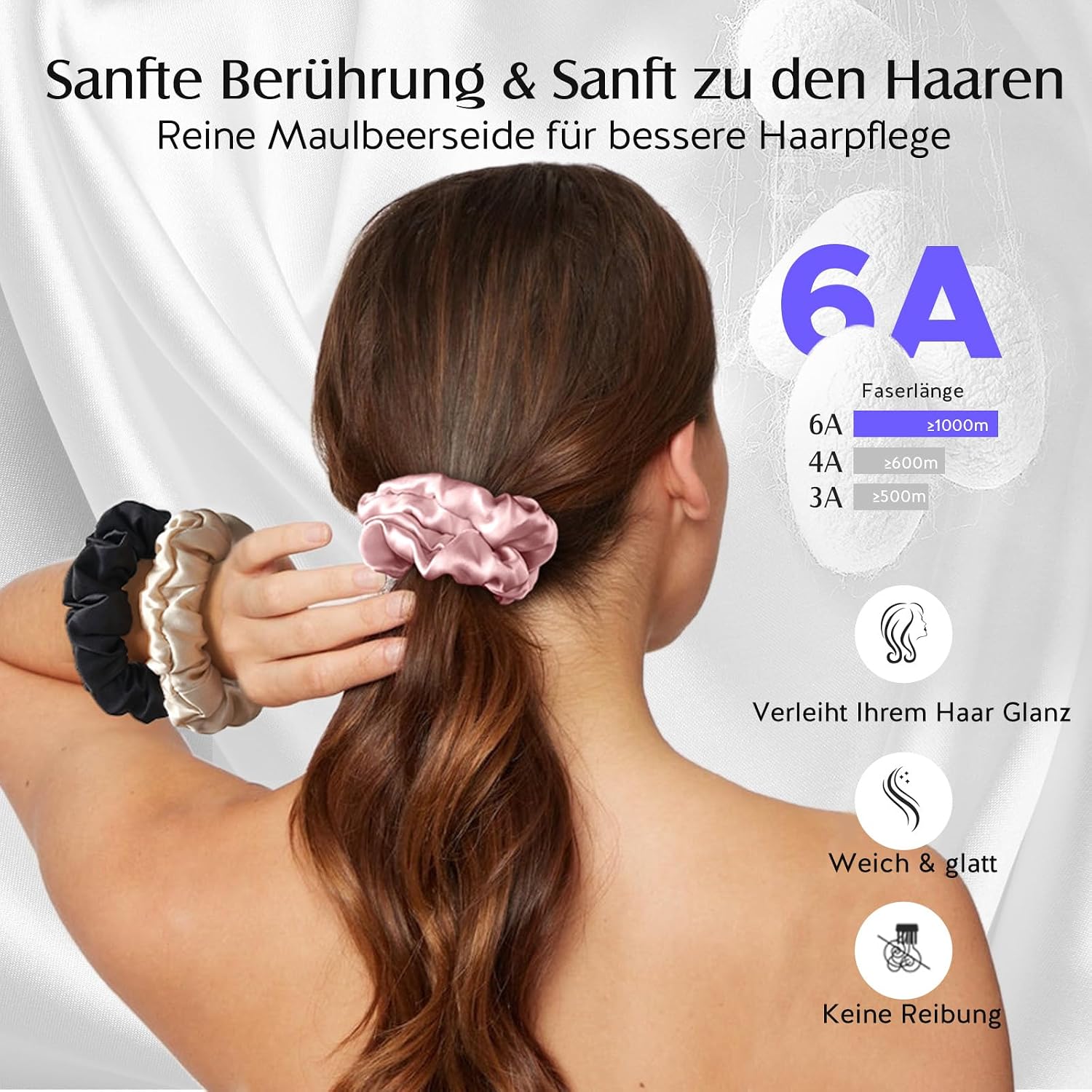Detalle de Umisleep 3er Set Seiden Scrunchies đ