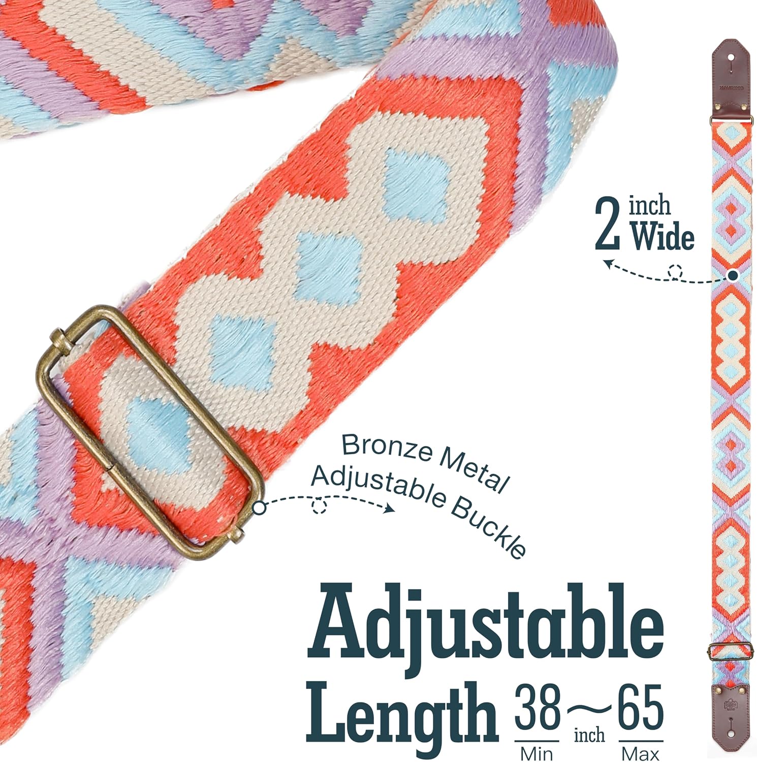 Detalle de BOONSPARK Guitar Strap, 2-Inch Wide
