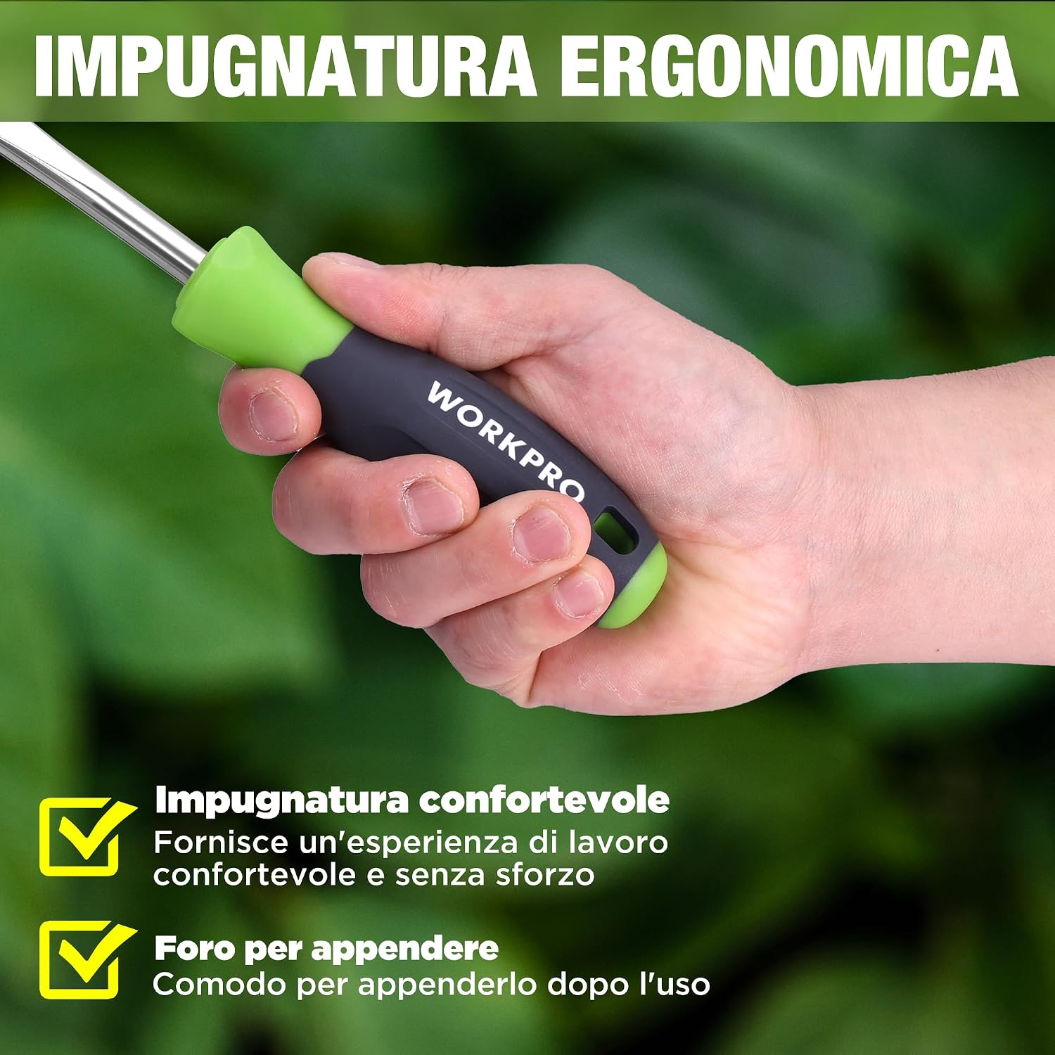 Thumbnail 3 de WORKPRO estirpatore erbacce manuale con lama seghettata in acciaio inox e manico ergonomico (32 cm)