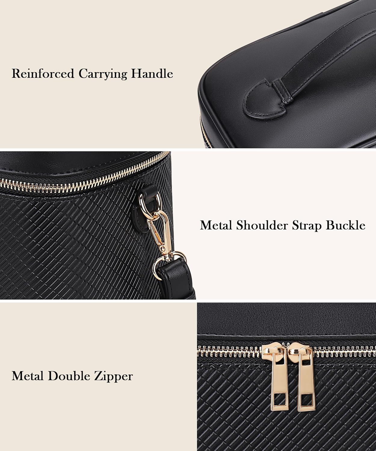 Thumbnail 4 de Youngoa Large Makeup Bag for Women waterproof PU leather cosmetic bag with divider ⌛