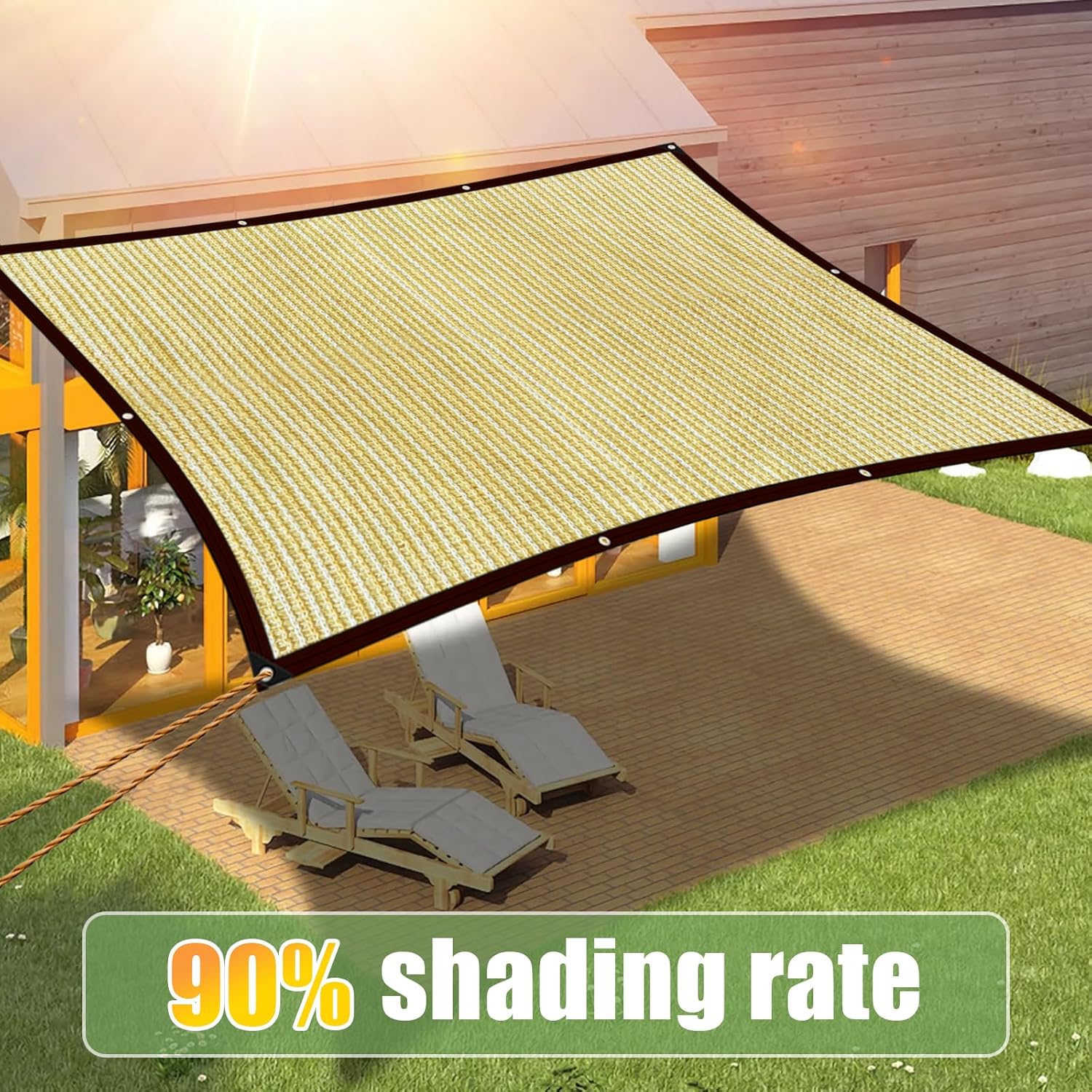 Thumbnail 2 de Schattennetz 3x6 m mit Ösen – Schattiernetz als Sonnenschutz & Sichtschutz für Terrasse und Garten