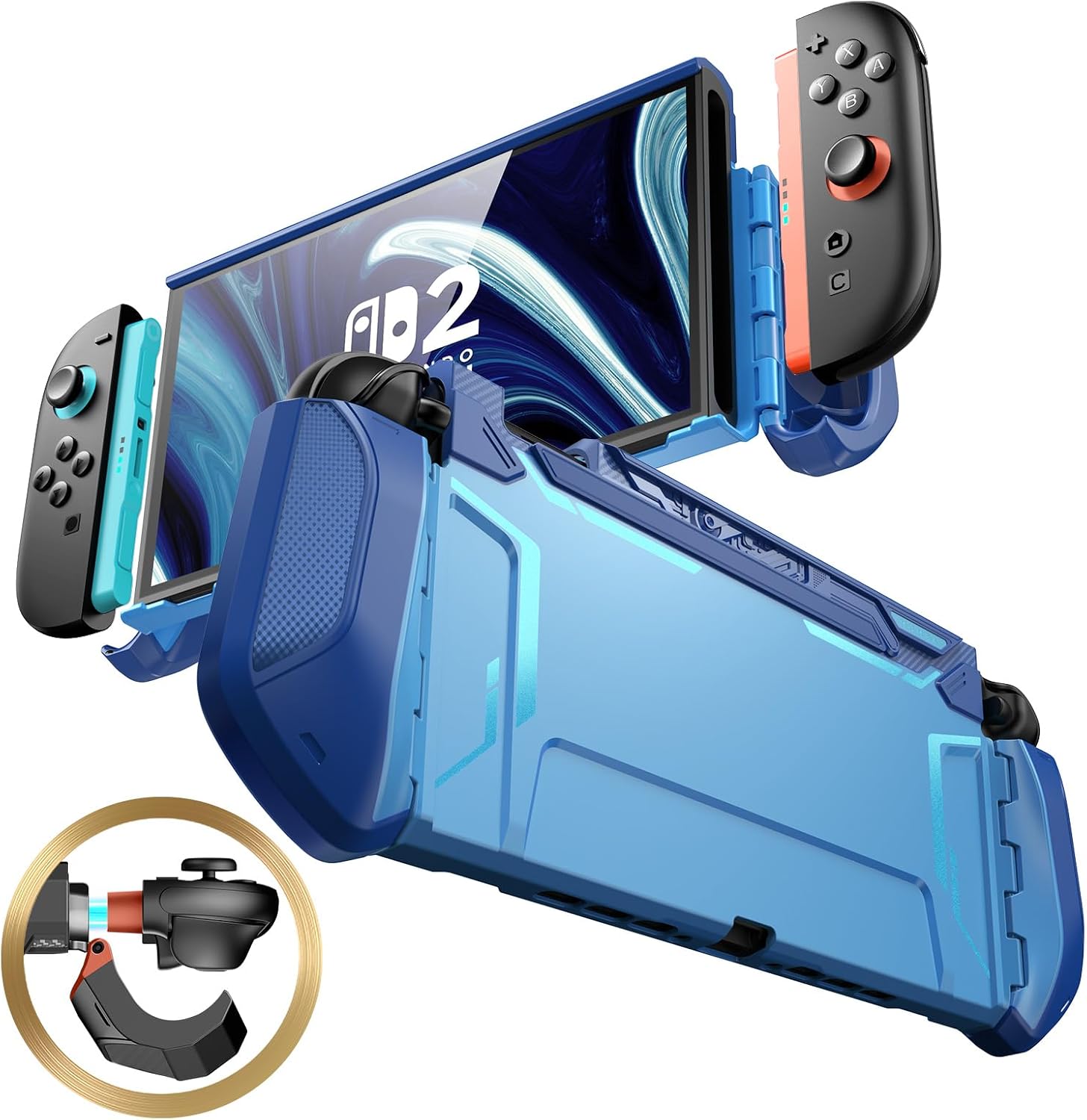 Detalle de mumba Dockable Hülle für Nintendo 2 2025, TPU-Grif Schutz Case 8 Zoll ⌘