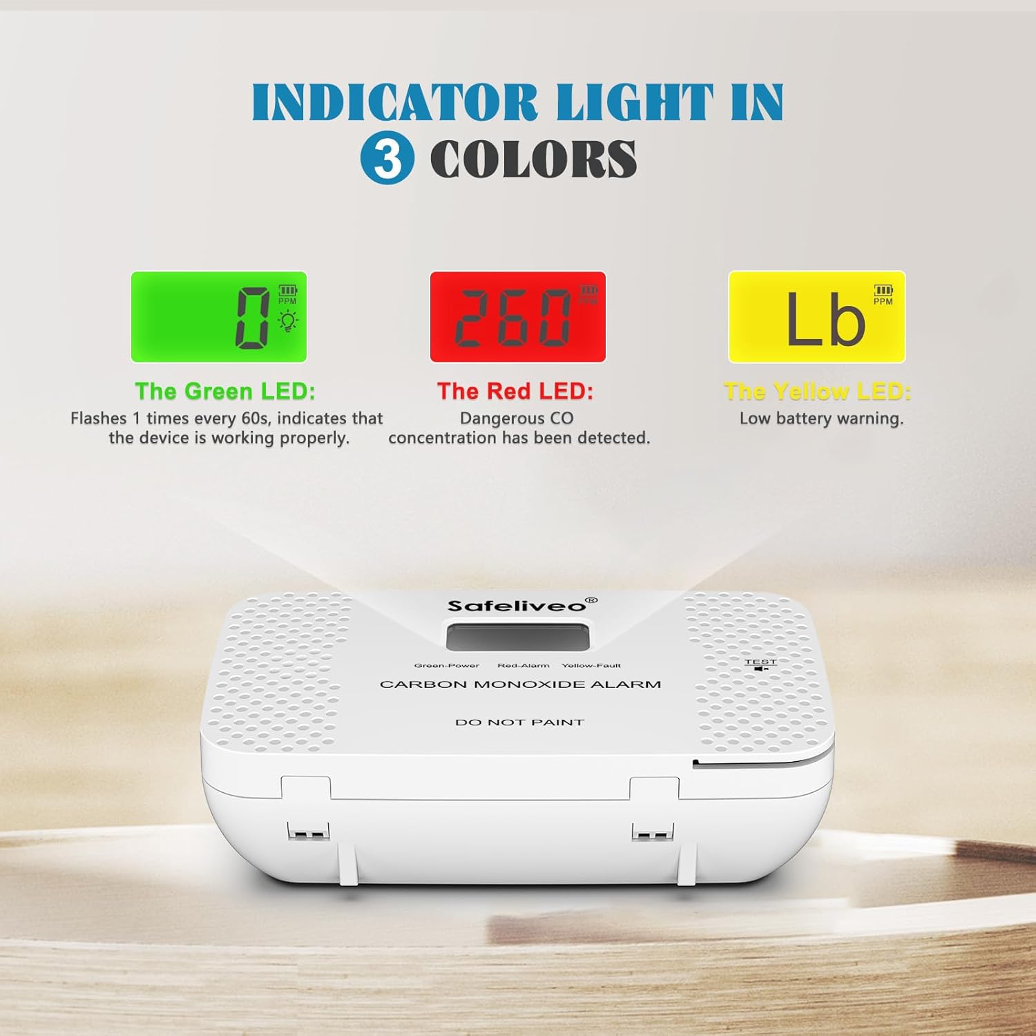Thumbnail 3 de Carbon Monoxide Detector with Digital Display CO Alarm 🔔