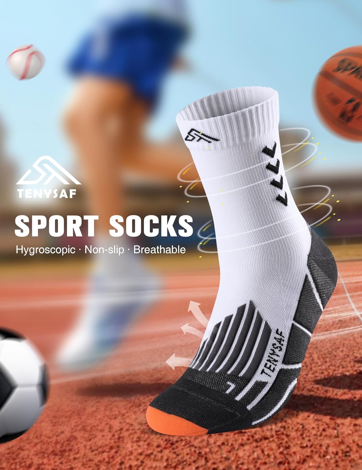 Detalle de Compression Crew Running Socks 3-Pack athletic socks