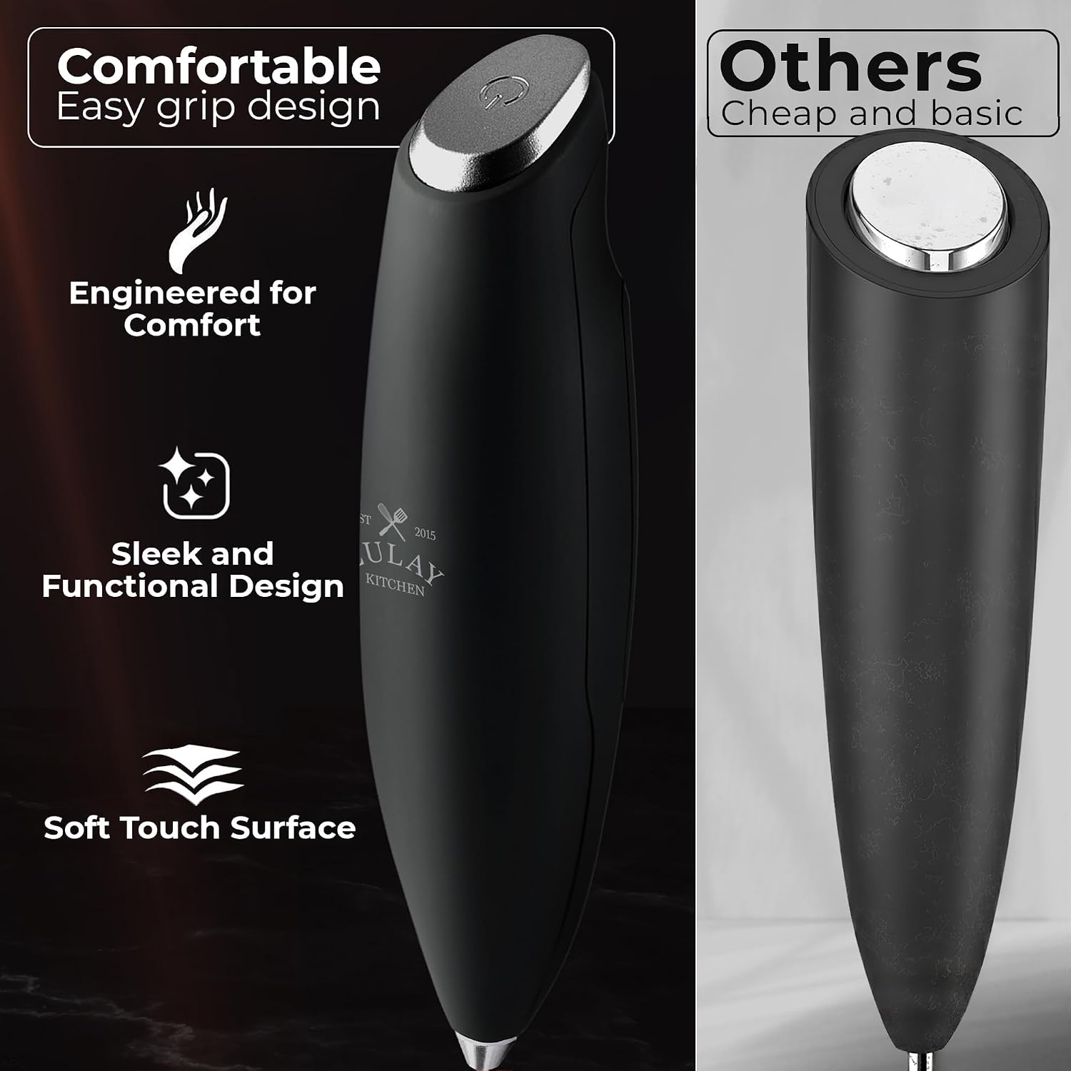 Detalle de Zulay Kitchen Tornado Milk Frother, 4 AA