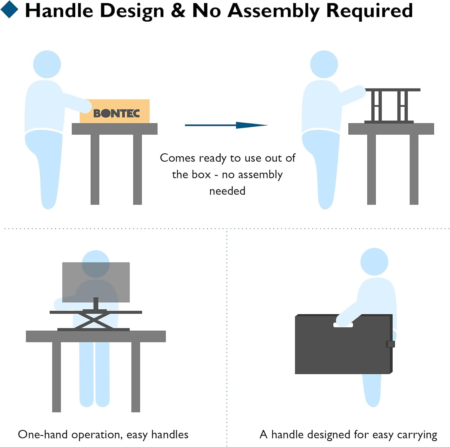Thumbnail 5 de BONTEC Standing Desk Converter 67x47cm
