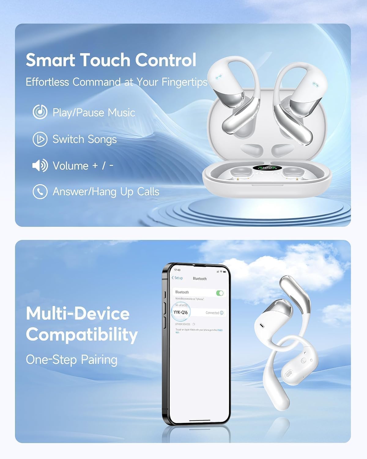 Detalle 1 de Open-Ear Headphones Bluetooth 6.1