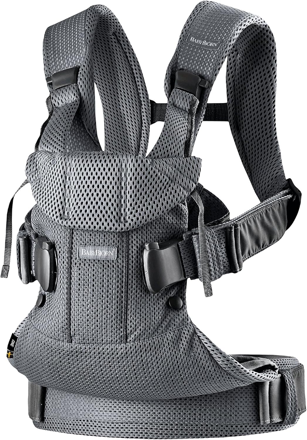 BabyBjörn Baby Carrier One Air (3D Mesh) in Anthracite – ergonomic front and back carry
