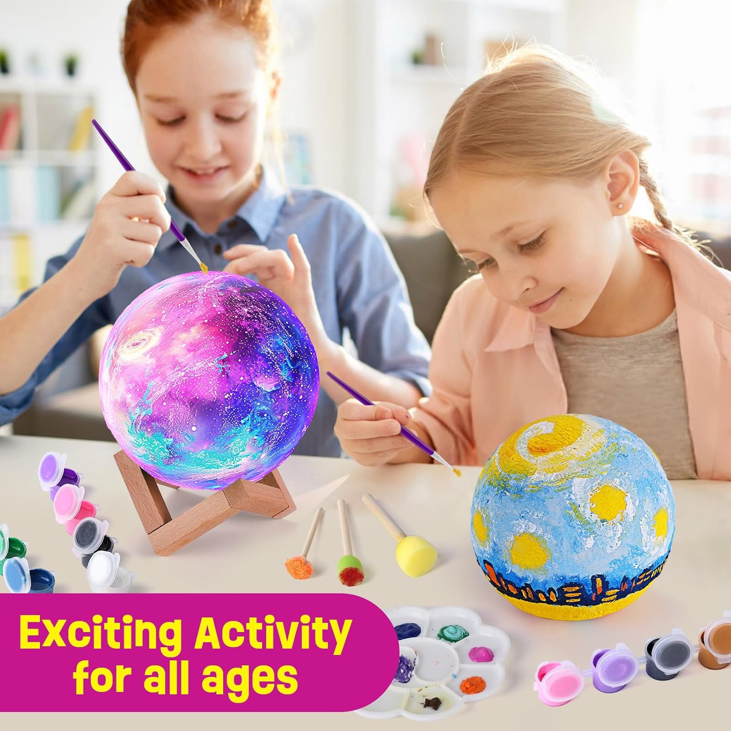 Thumbnail 2 de LAOESE Paint Your Own Moon Lamp Kit: DIY 3D Moon Night Light for Kids 8-12