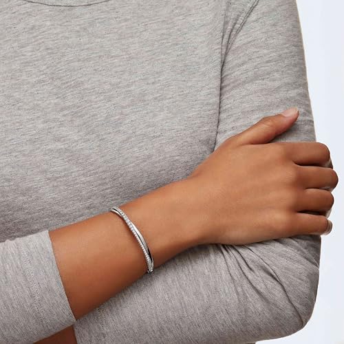 Thumbnail 5 de Swarovski Bracciale Rigido Twist Bianco – Placcato Rodio