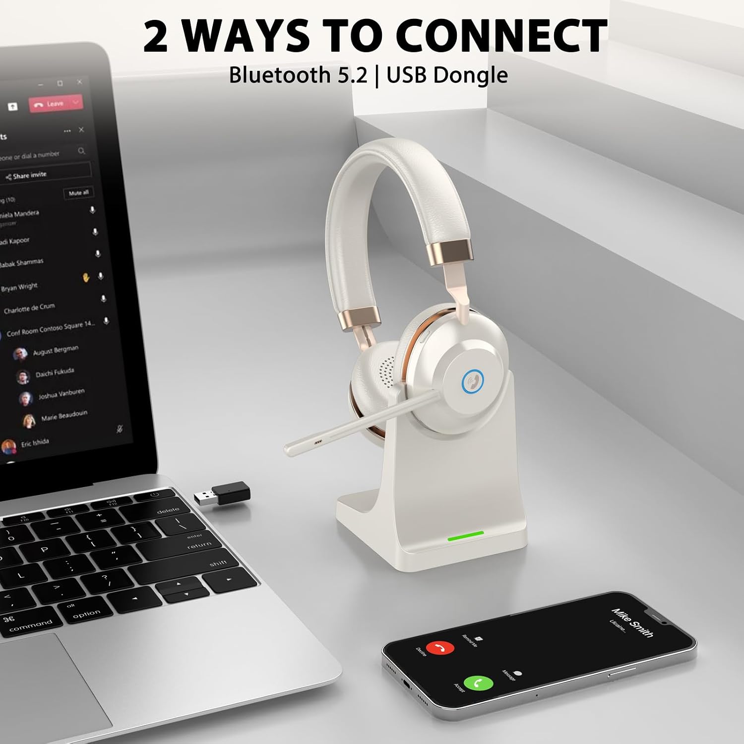 Thumbnail 4 de Vonztek XSY-CA-BT882CM-BJ-0514 On-Ear Bluetooth Headset, White Gold