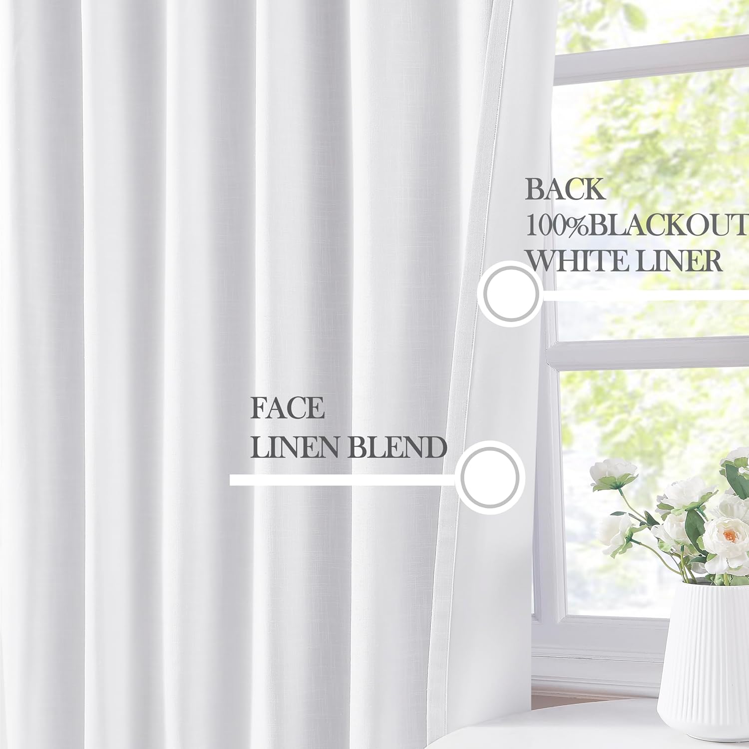 Thumbnail 1 de Noblefold White Pinch Pleated Full Blackout Curtain Panel 60x90 with Thermal Insulation
