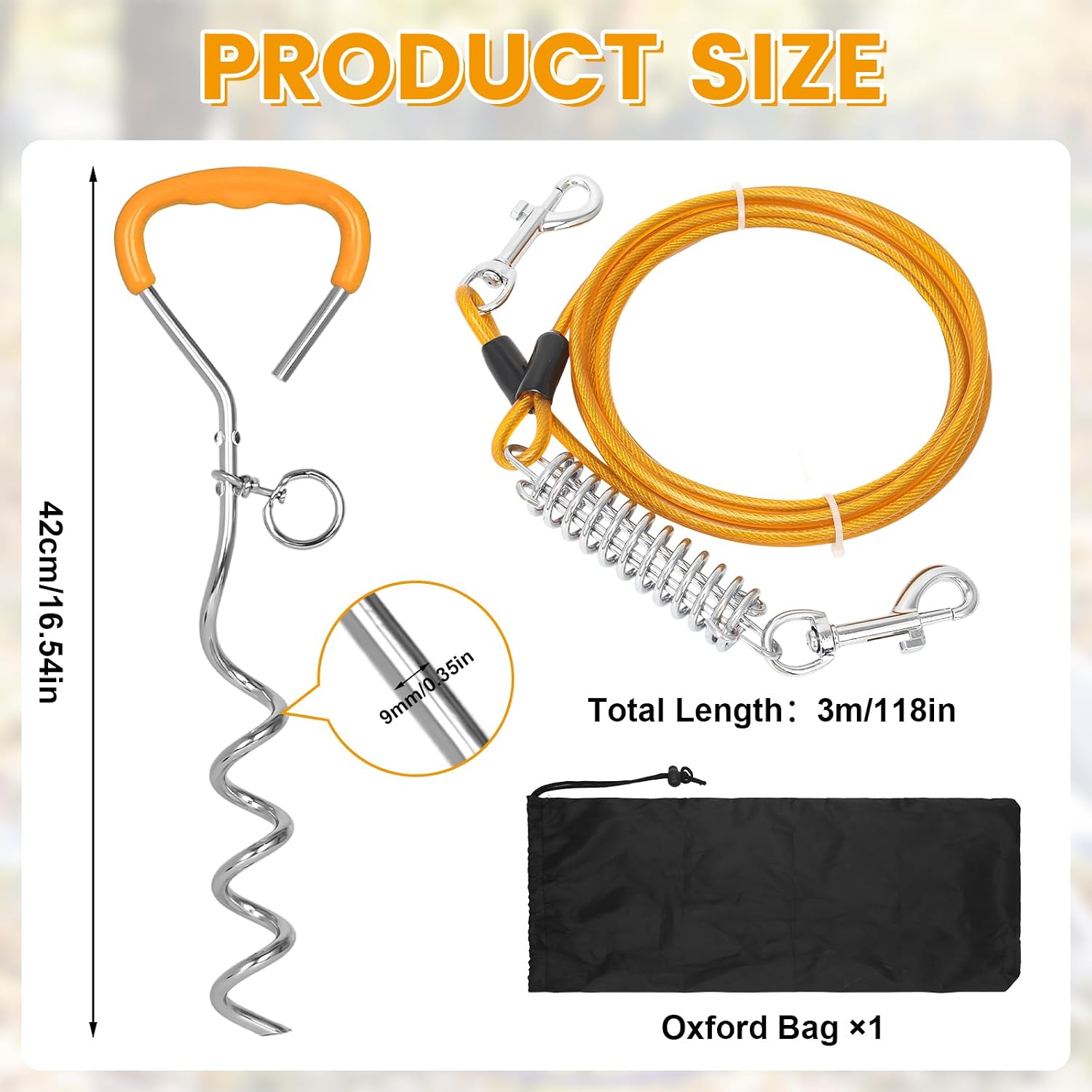 Detalle 2 de YunJoyous Dog Tie Out Stake 42 cm