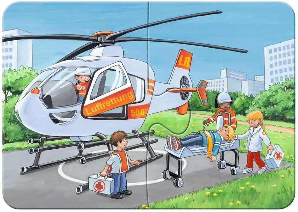 Detalle de Ravensburger 05631 Mijn hulpverleningsvoertuigen kinderpuzzel, 2 tot 8 stukjes