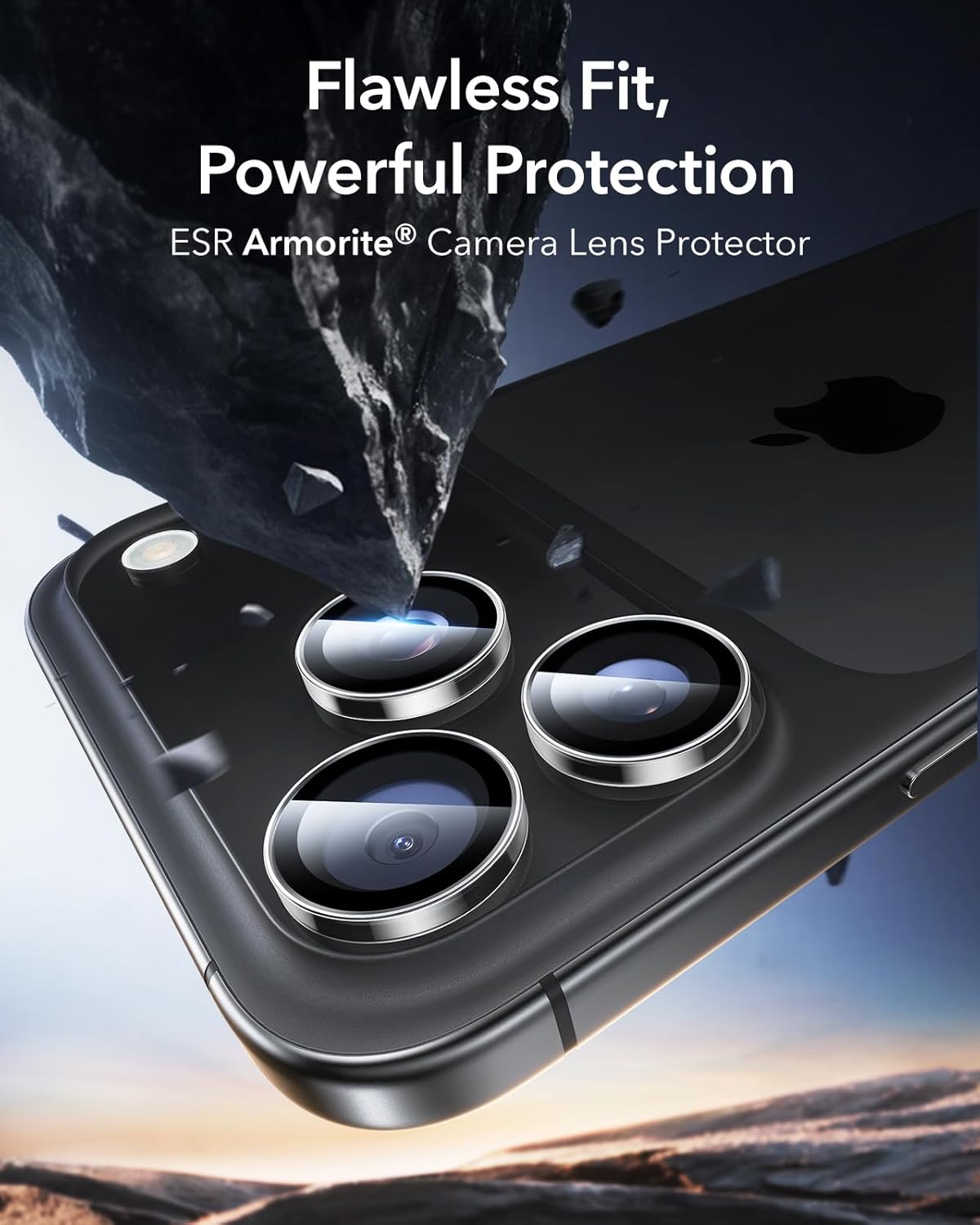 Thumbnail 1 de ESR Camera Lens Protectors for iPhone 17 Pro Max/17 Pro/16 Pro Max/16 Pro/15 Pro Max/15 Pro – 1 Pack, Clear