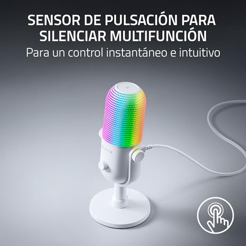Detalle de Razer Seiren V3 Chroma micrófono condensador USB blanco 🎙