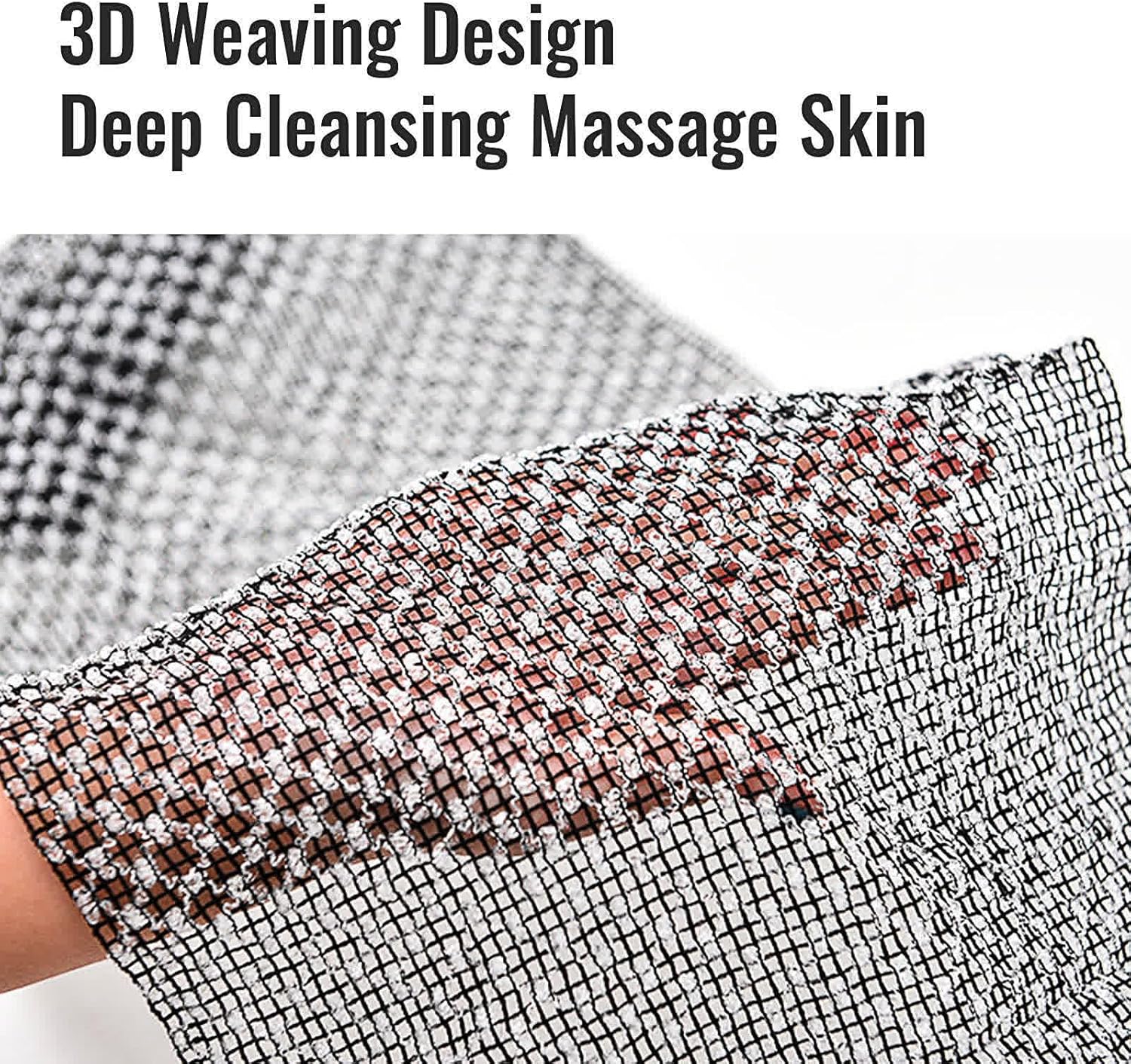 Thumbnail 6 de ANWEIXUE 2 Pcs Japanese Exfoliating Shower Towel – Antibacterial Treated Fabric, Black & Pink