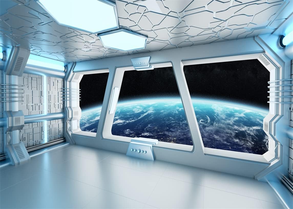 Thumbnail 6 de BELECO Weltraumhintergrund aus Stoff (Universum/Erde/Mond), 2,8 x 1,5 m, Polyester für Fotoshooting & Party-Deko