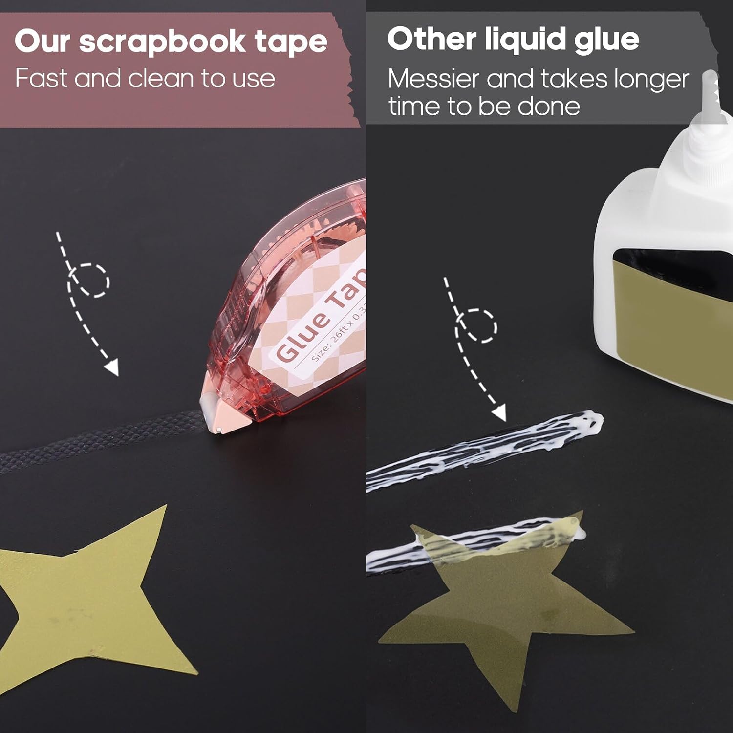 Detalle de Secopad Scrapbook Tape: 4-Pack Light-Colored Glue Tape for Crafts