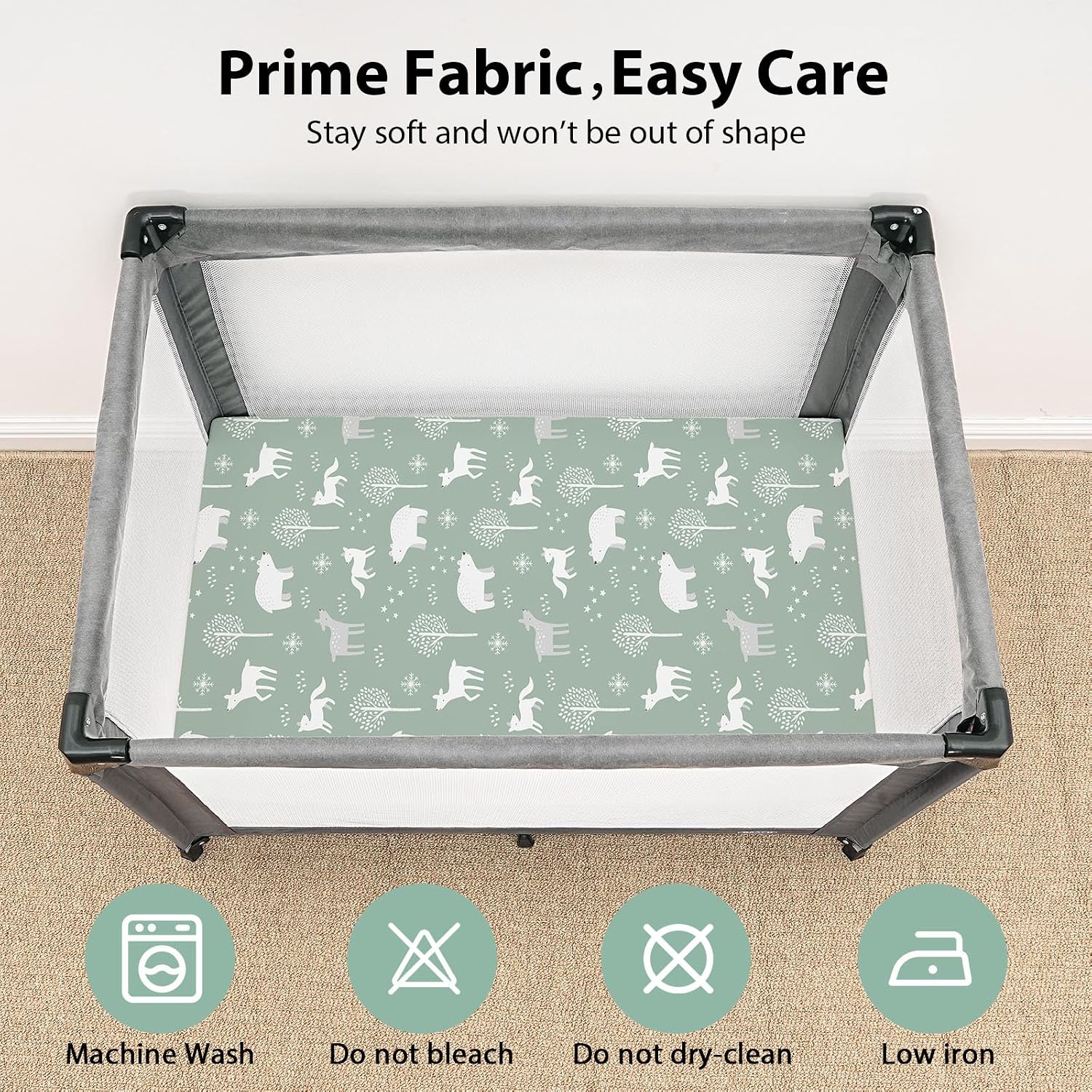 Detalle de FIEMOL Travel cot sheets 95x65cm fitted