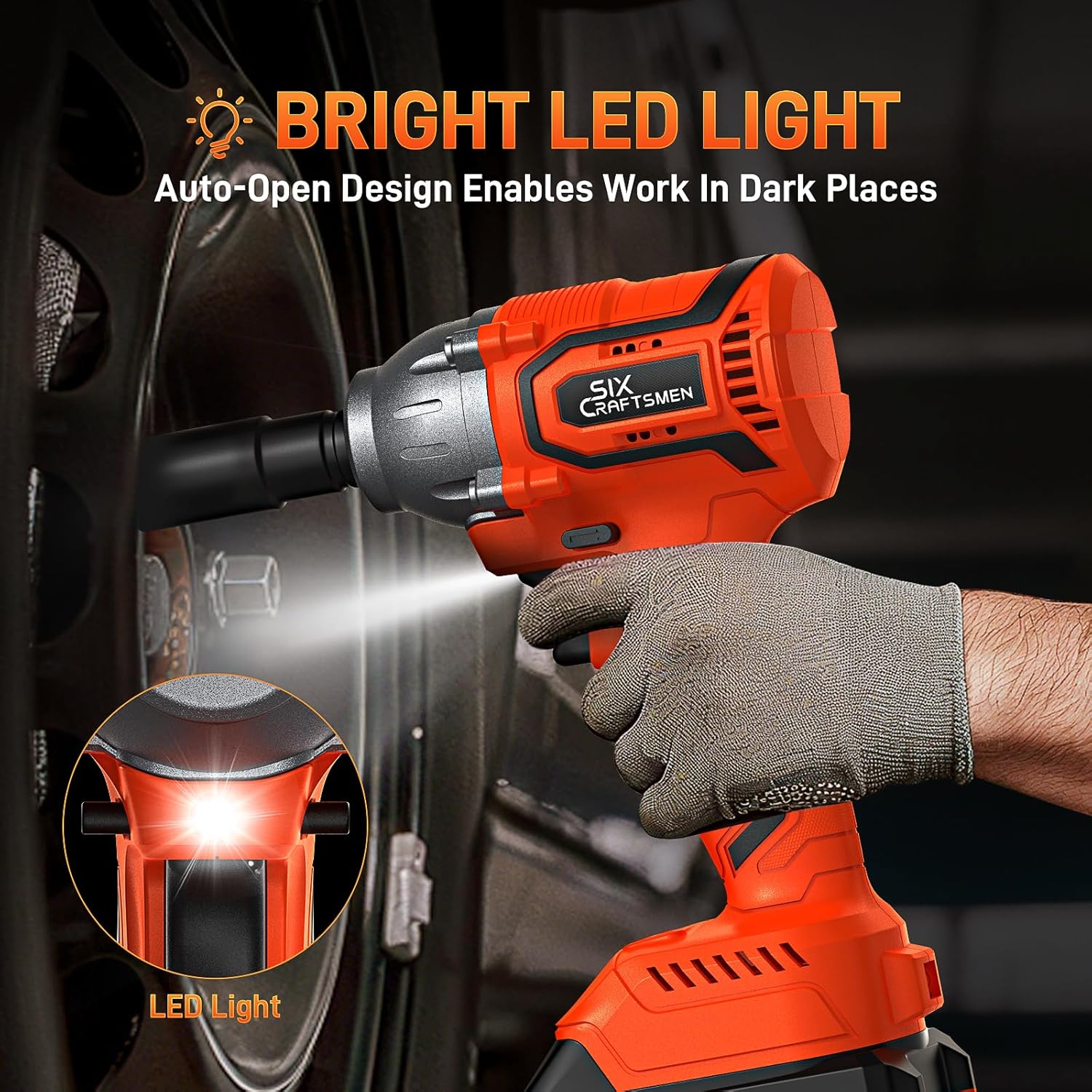 Thumbnail 5 de SIX CRAFTSMEN 21V Brushless Impact Wrench 500N·m