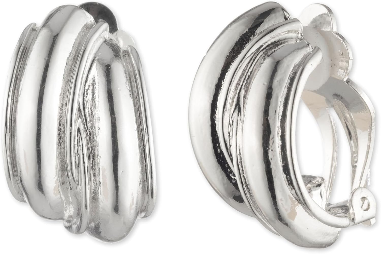 Detalle de Anne Klein Clip-On Earrings, Silver Tone