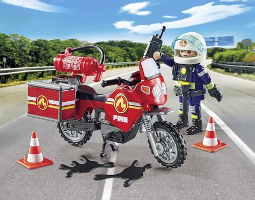 Detalle de Playmobil 71466 Pompier et Moto - Action Hereos