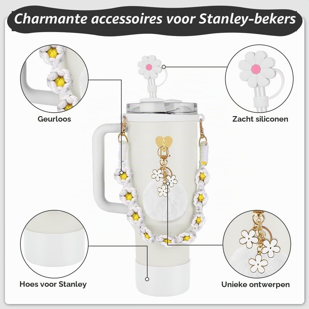 Detalle de AUAUY accessoireset voor Stanley Cup 30/40 oz met siliconen bescherming