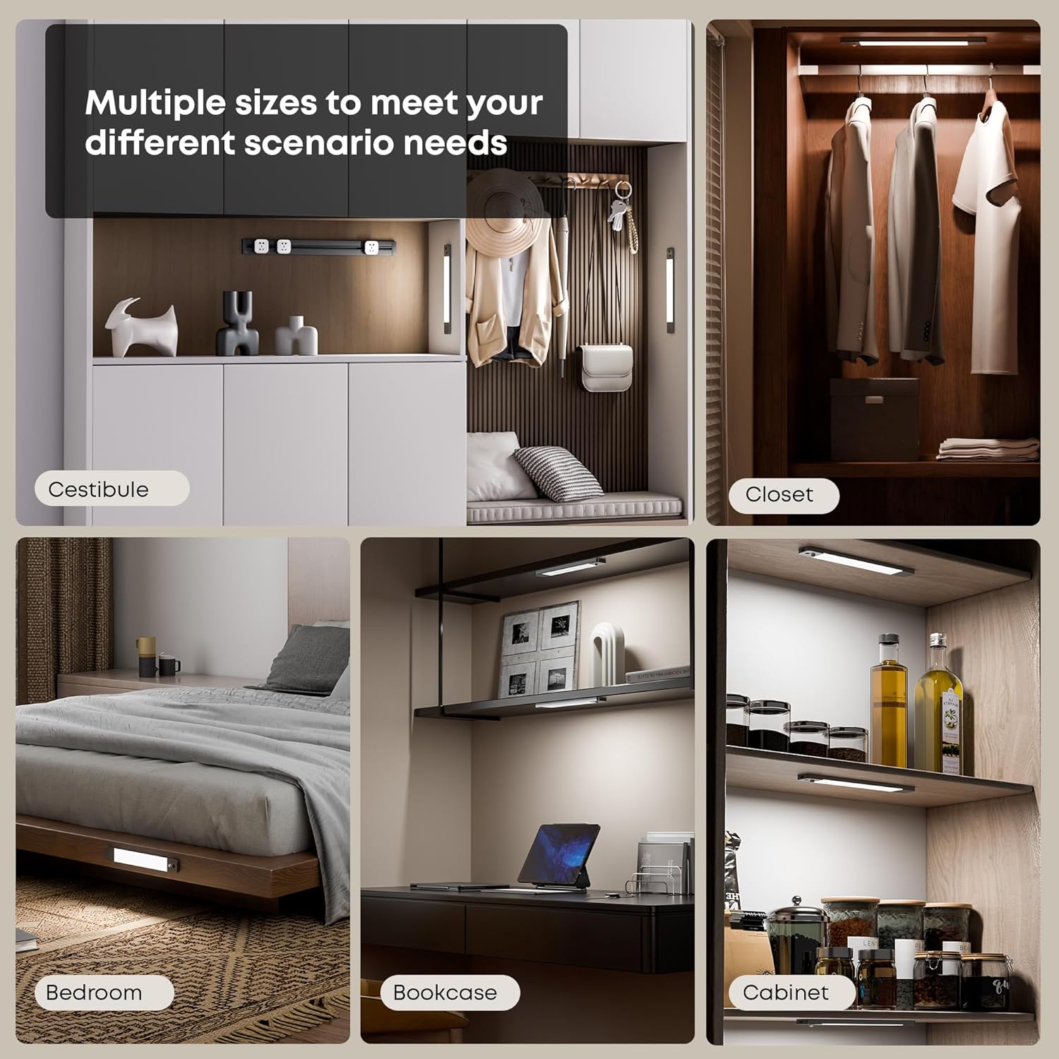 Thumbnail 5 de LROLTEF Luce LED sottopensile per cucina da 25 cm con sensore di movimento e dimmer manuale (2 pezzi)