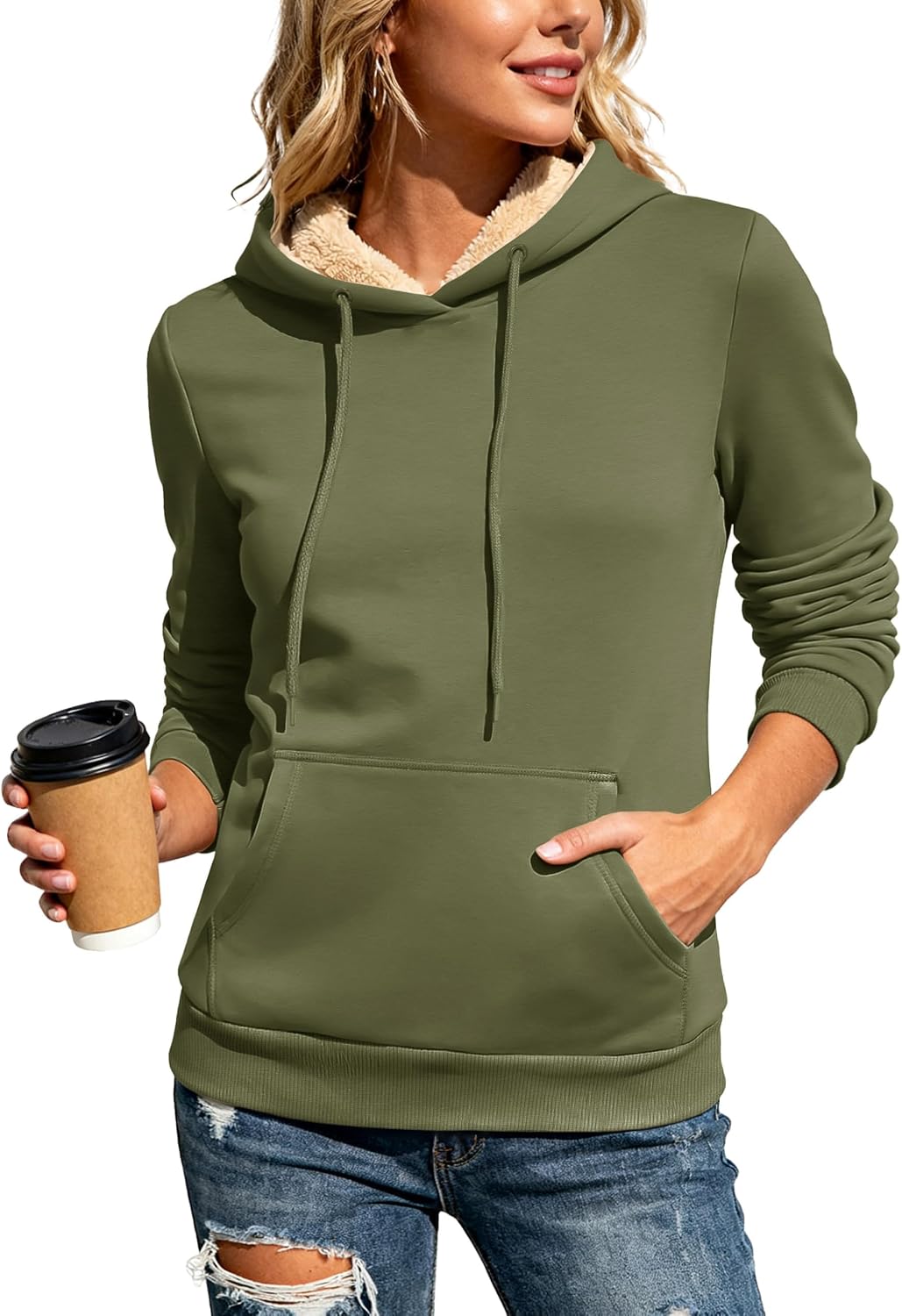 Thumbnail 6 de MAGCOMSEN Women's Sherpa-Fleece-Lined Hoodie, Heavyweight with Kangaroo Pocket