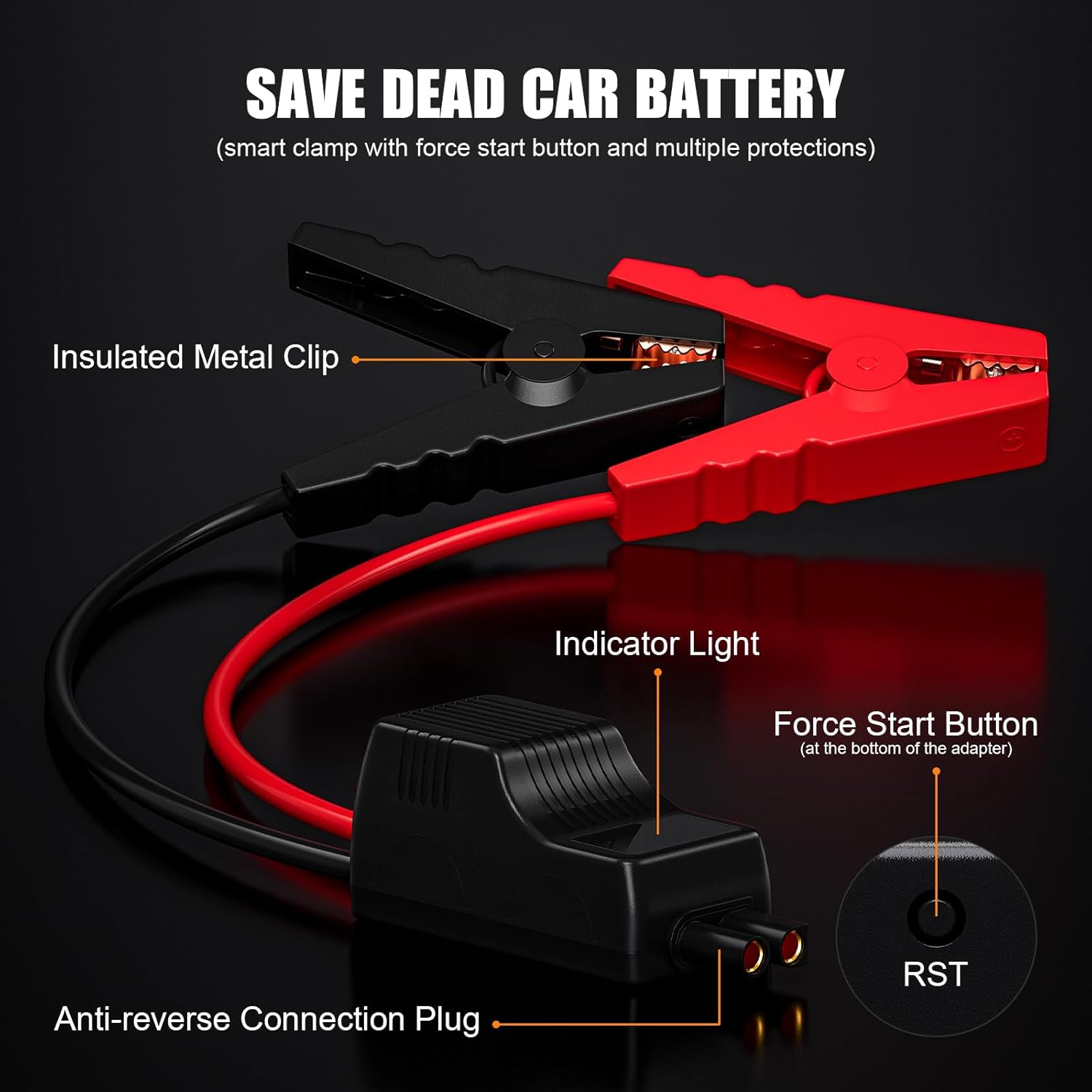 Detalle de Povasee 5000A Starthilfe Powerbank für 12V Fahrzeuge
