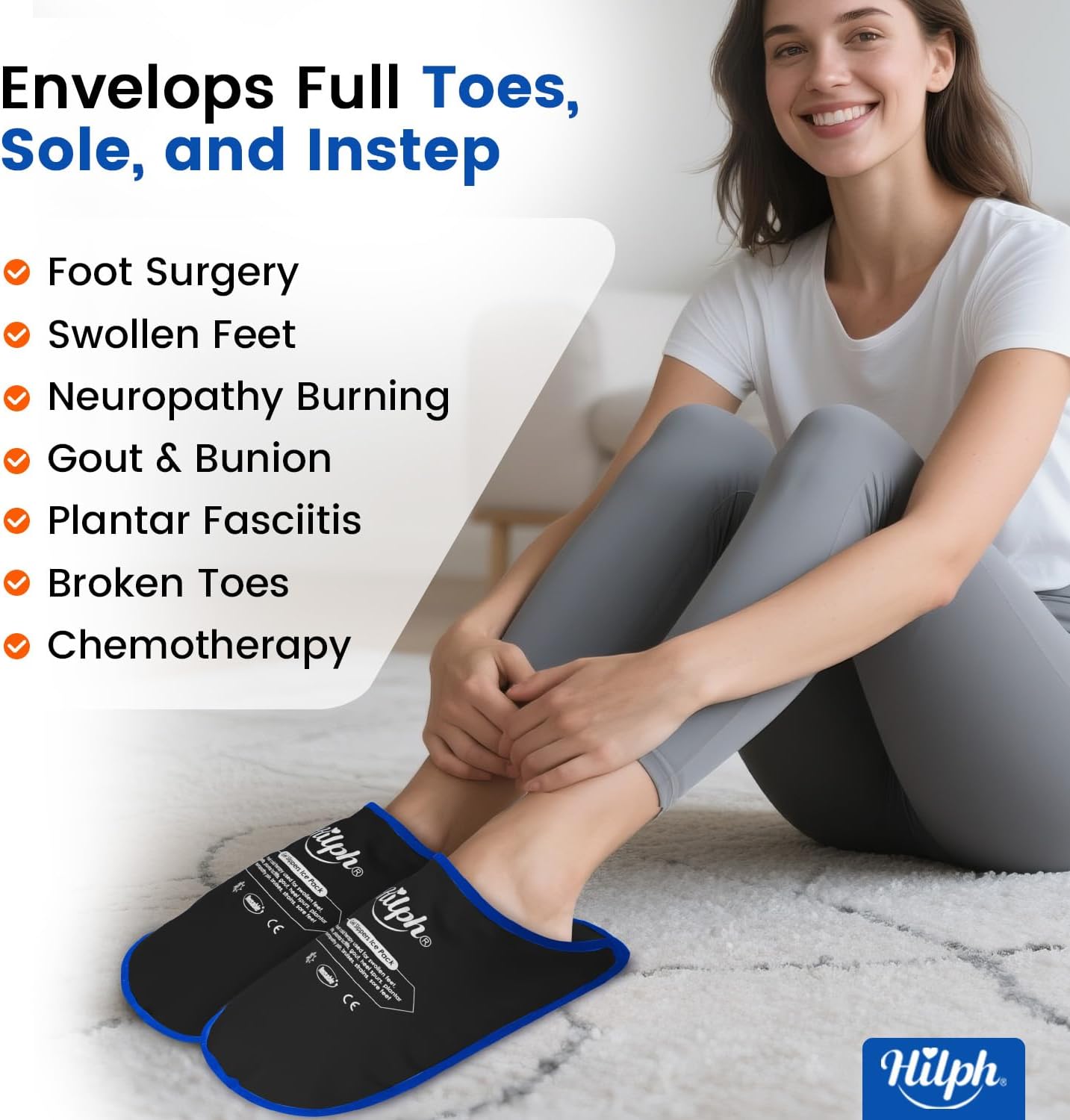Detalle 2 de Hilph Foot Ice Pack Slippers 12.2x5.51