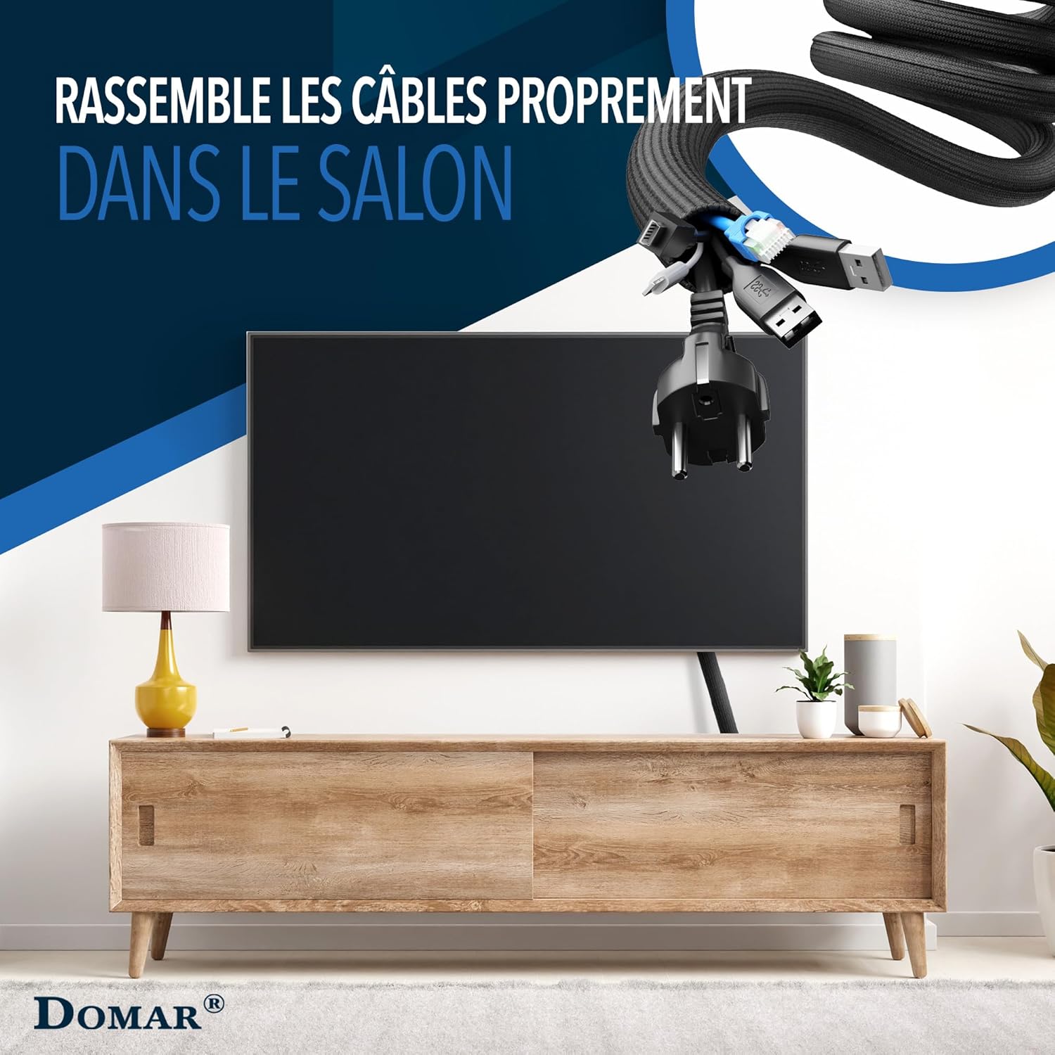 Thumbnail 6 de DOMAR® Gaine Cable Auto-fermante & Flexible 3m – Manchon noir pour une gestion optimale des câbles