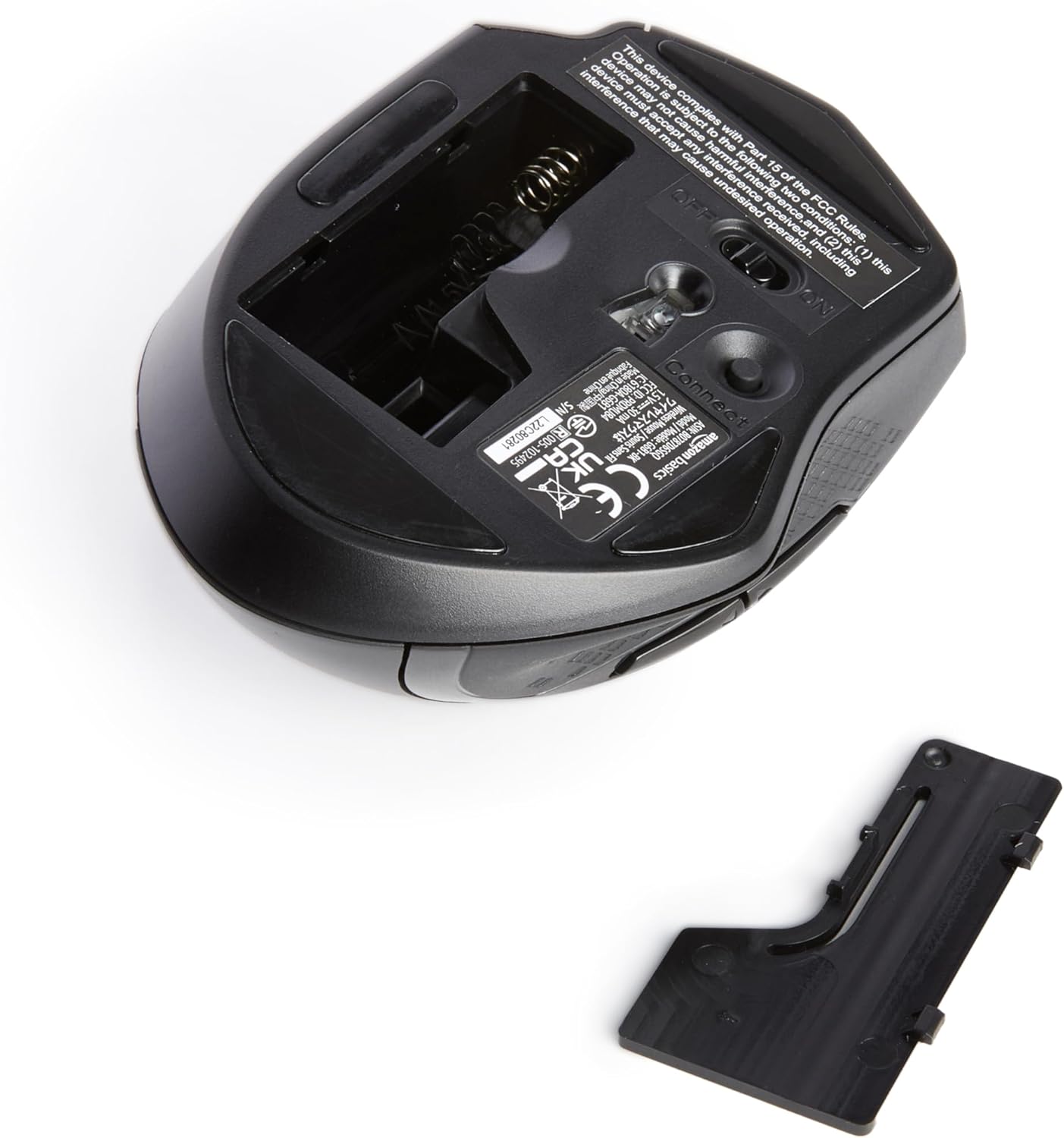 Thumbnail 3 de Amazon Basics Souris sans fil ergonomique noire à DPI réglables (600 à 3600) avec capteur laser