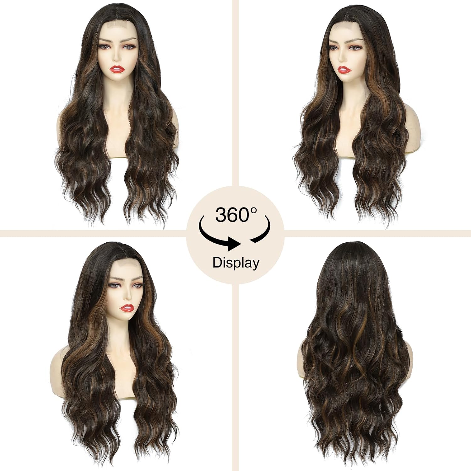 Thumbnail 4 de NAYOO 229227 26-Inch Long Wavy Wig with Balayage Highlights