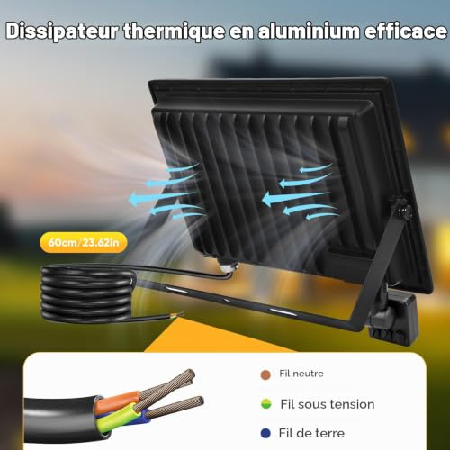 Thumbnail 6 de Projecteur LED Extérieur Plazique 50W avec Détecteur de Mouvement – 5000LM, IP67