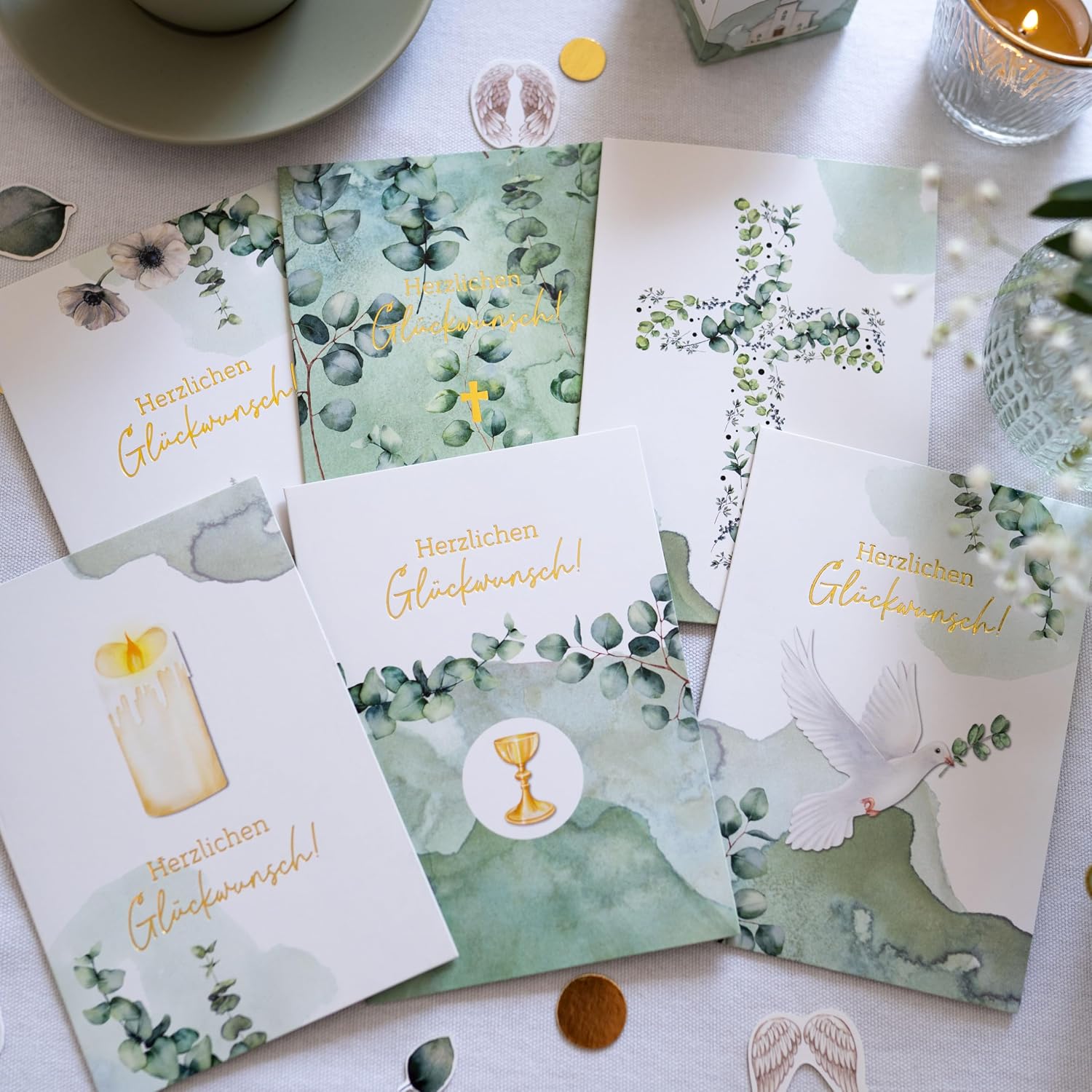 Detalle 1 de Papierdrachen Glückwunschkarten Set 6 DIN A6