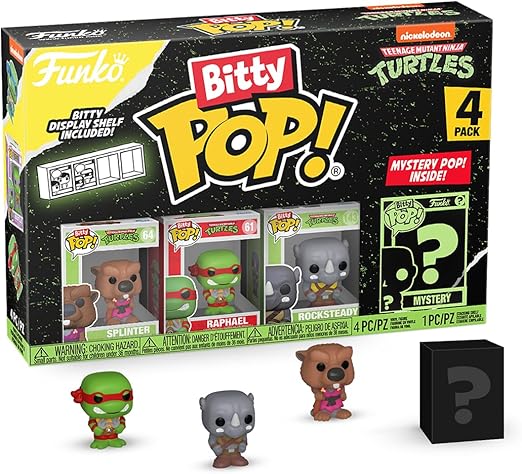 Funko TMNT Bitty Pop! Colección con Sorpresa y Repisa Apilable 🐢