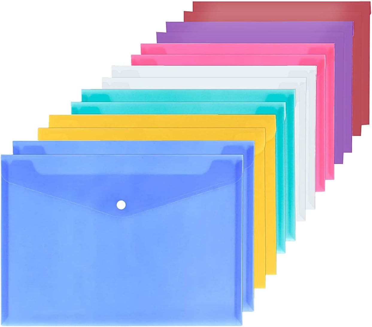 14 Pcs A4 Plastic Wallets Folders